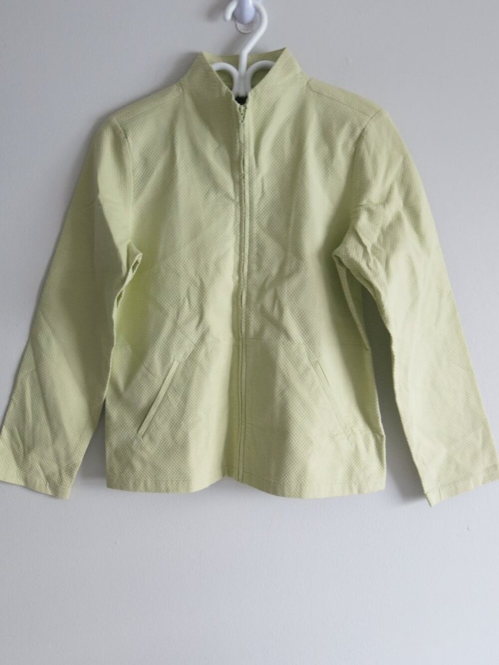 Eileen Fisher Full Zip Lime Green Cardigan Sweater Jacket - Size Petite Medium